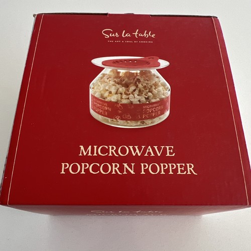 New In Box Sur La Table Glass Microwave Popcorn Popper 1 Qt No Oil Needed