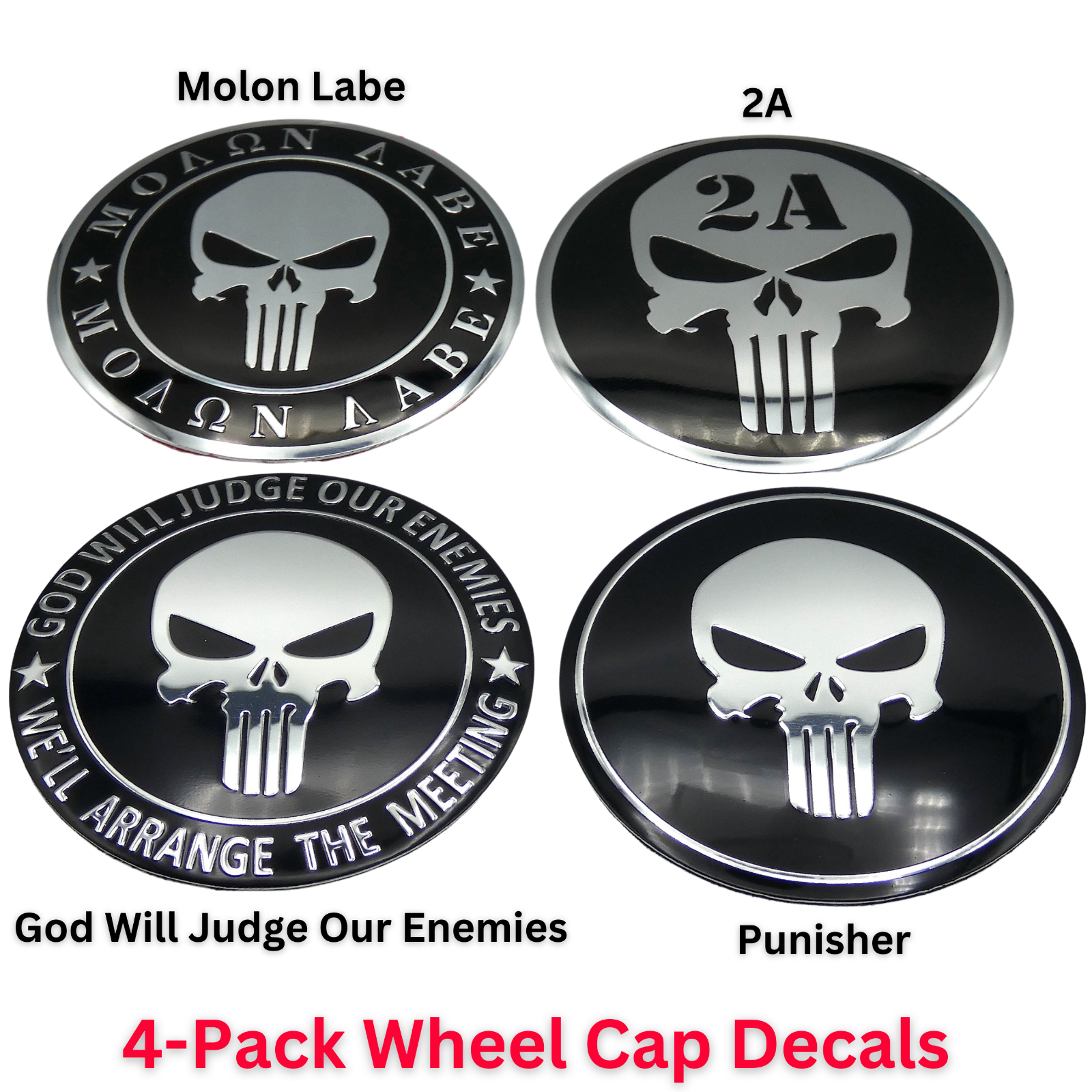 4-PackWheel Center Cap Decals Sticker 2.55