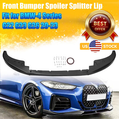 For BMW 4Series 20-23 G22 G23 M Sport 430i M440i Gloss Black Front Lip Splitter