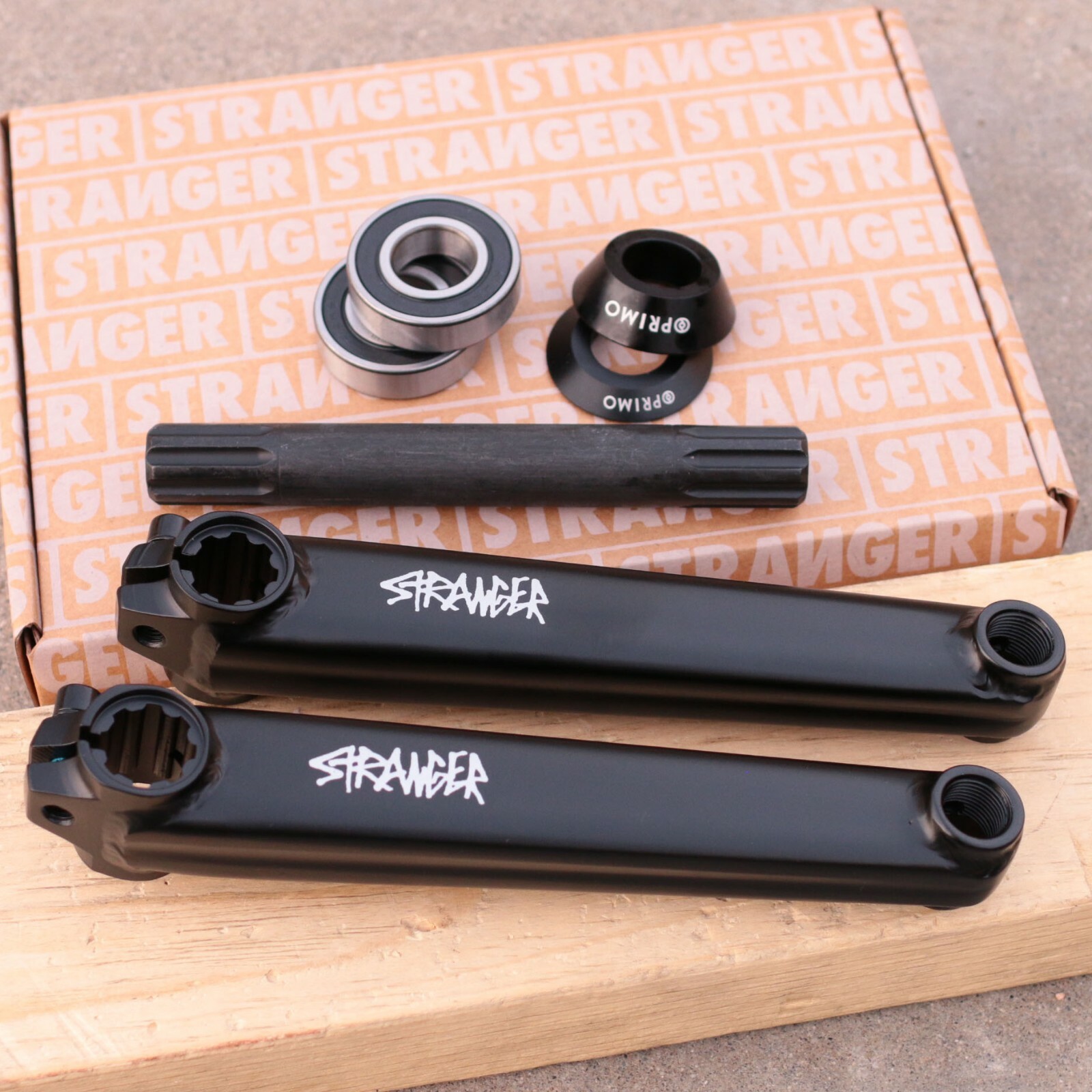 STRANGER LEVEL CRANK 3 PIECE BMX BICYCLE RHD BLACK CRANKS | eBay