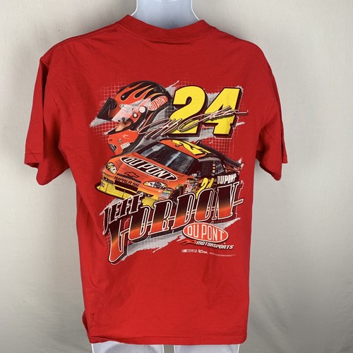 Nascar Jeff Gordon 24 Mens Large T Shirt Red Short Sleeve Graphic Tee Racing
