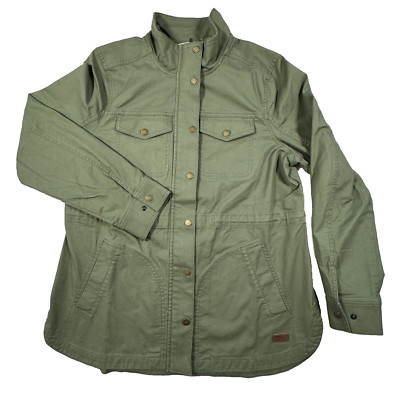 LL Bean Utility Jacket Womens L  Beanflex Field Chore Chore Olive Green Outdoors