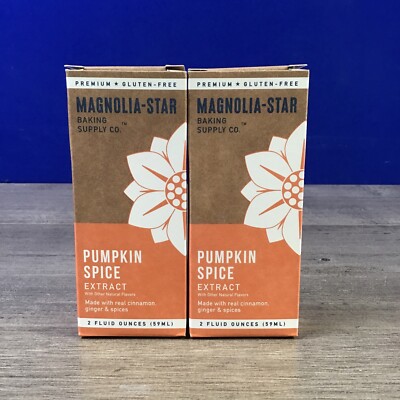 2x 2 Fl Oz Bottles Pumpkin Spice Extract MAGNOLIA STAR Gluten Free, premium, NEW