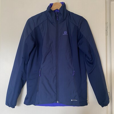 Salomon Activewear Jacket Women s Reversible Midlayer Blue Purple Small