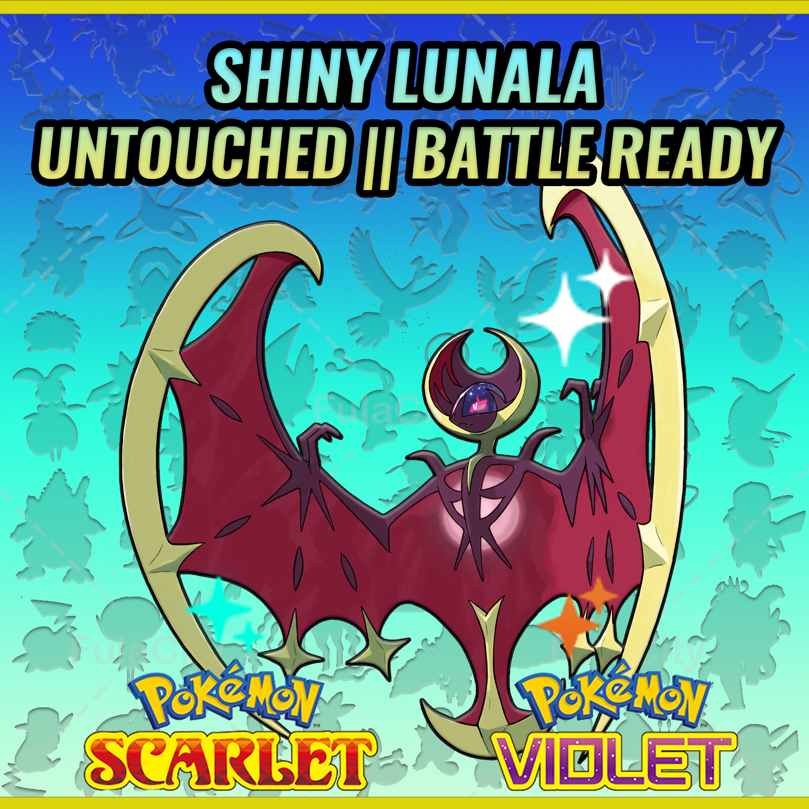 ルナルニャ Pokémon Scarlet and Violet ✨ Shiny Lunala ✨ W/ Best 6IV