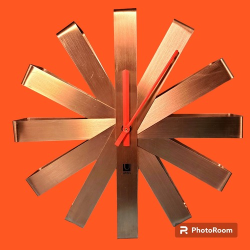 Umbra SS Ribbon Wall Clock designed by Michelle Ivankovic Pre-owned 12 Inch