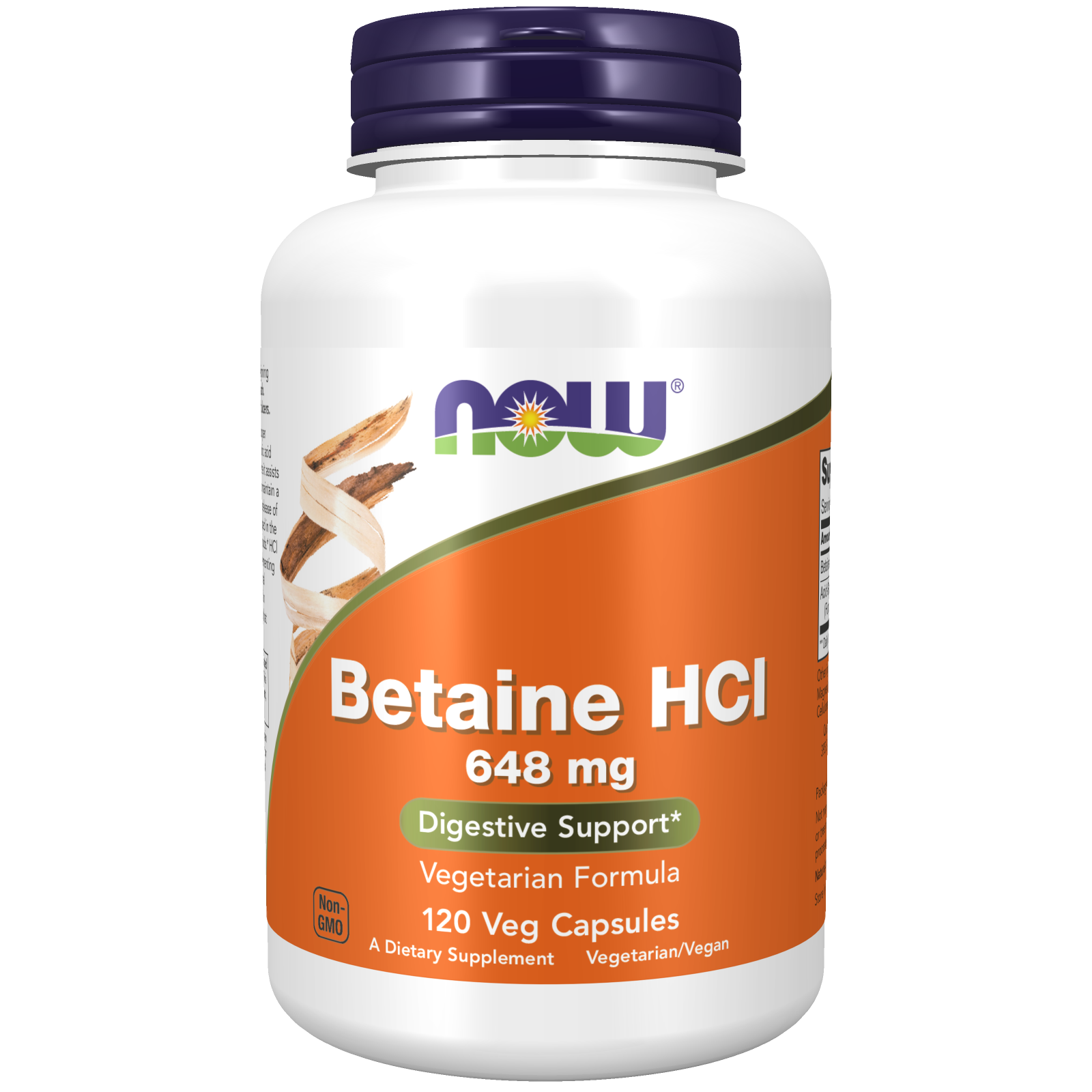 NOW Foods Бетаин HCl, 648 мг, 120 капсул