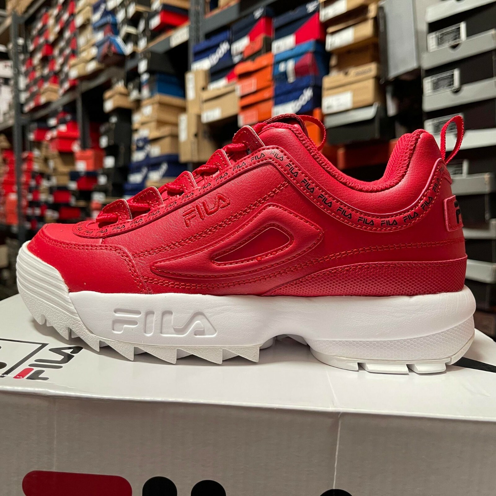 FILA DISRUPTOR II REPEAT RED WHITE 3FM01003 602 YOUTH WOMEN SHOES SNEAKER