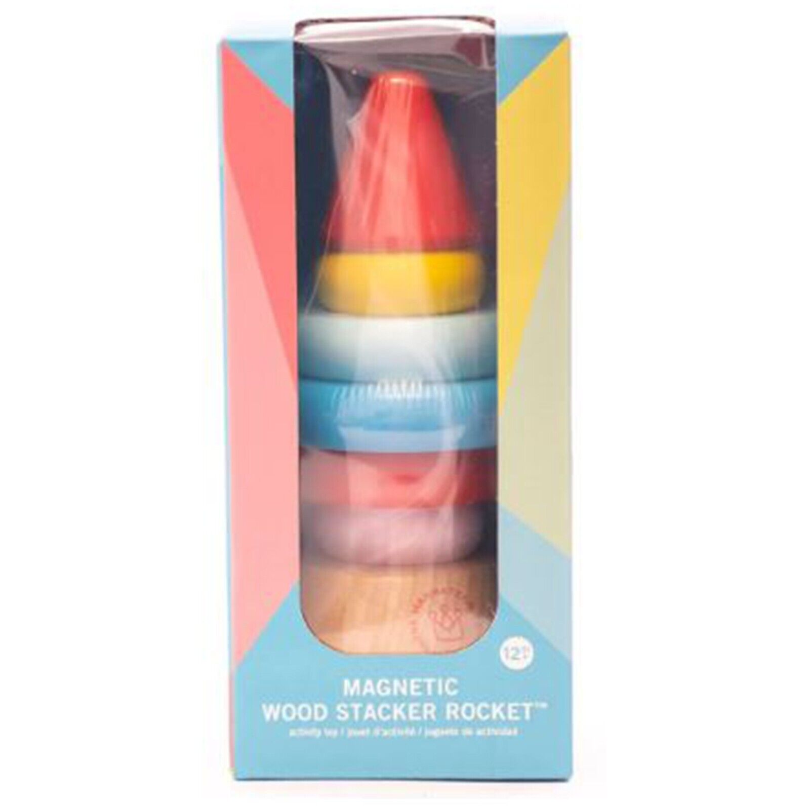 Манхэттенские игрушки Магнитный деревянный штабелер Rocket Activity Toy NEW