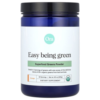 Easy Being Green, Суперпродуктовый зеленый порошок, Апельсин, 8,5 унций (240 г)