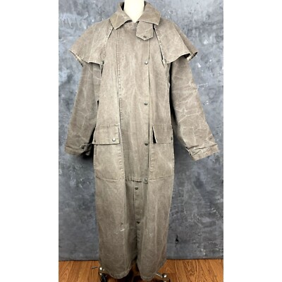 Australian Outback Mens Brown Long Duster Coat sz M 12591 eBay