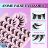 Losha Lashes Spiky Manga Lashes 14 Pairs Anime False Eyelashes 8D Wispy Asian Eye Lashes Pack Natural Soft Fake Eyelashes (Cutes Only)