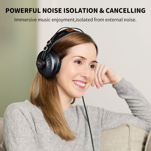 JOYO Wired Stereo Monitor Headphones Studio Headphones Over Ear Noise Canceling