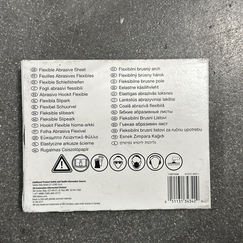 3M (34342) Hookit Flexible Abrasive Sandpaper Hand Sheet 1200 Grit (25 Sheets)