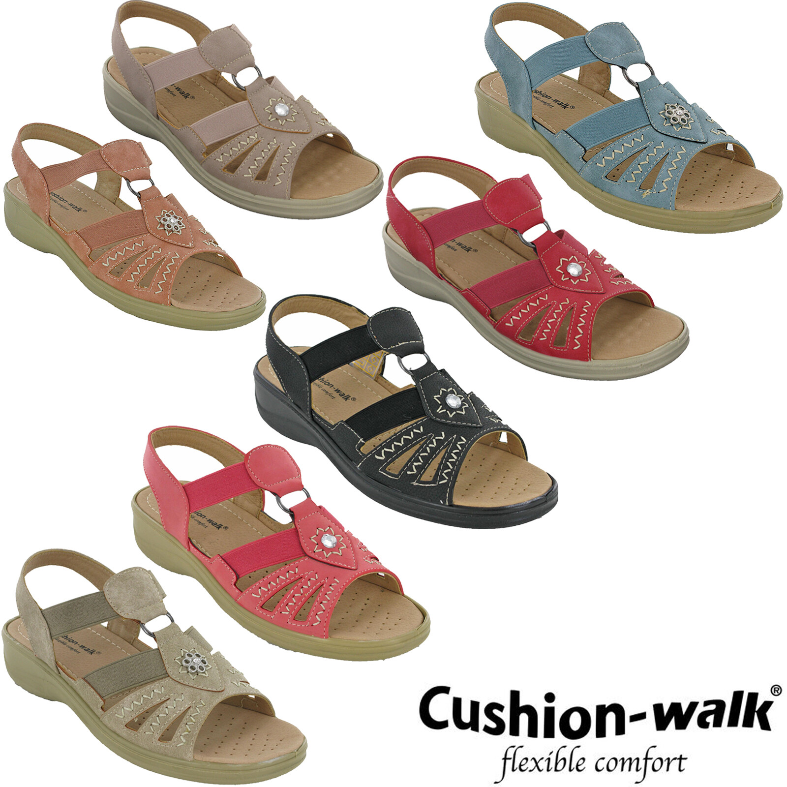 cushion walk flexible comfort sandals