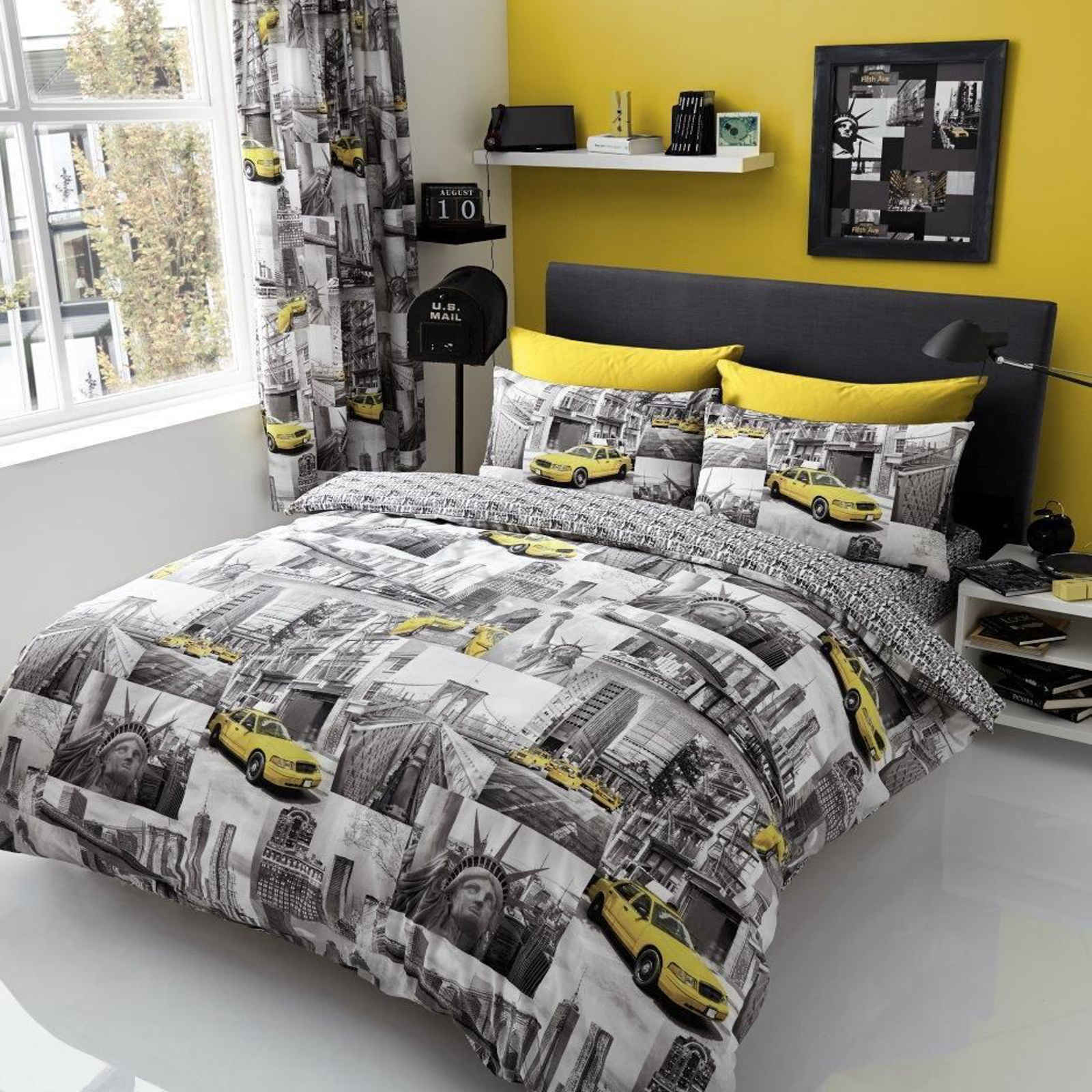 New York Patchy Duvet Cover Quilt Cover Bedding Set With