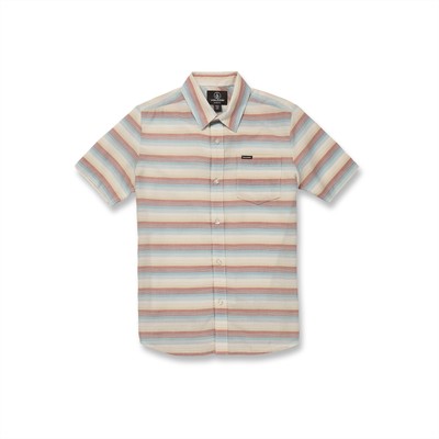 

Рубашка на пуговицах с короткими рукавами и полосками Volcom Big Boys Veecee, Whitecap grey