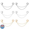 6pcs Magnetic Clothing Clips, Cute Bear Style Magnetic Cuff Button Clips with Chain Multi-Use Strong Magnet Pin for Clothes Shirt Sleeves Skirts Dresses Pants Hijab Hem Fixing (3 Colors)