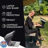 Philbert Danish Design 4-in-1 Laptop Sun Shade - Slim Hood Screen Shade, Privacy Screen, Heat Protection, and Contrast Enhancement - Universal, Foldable, and Lightweight - Fits 15