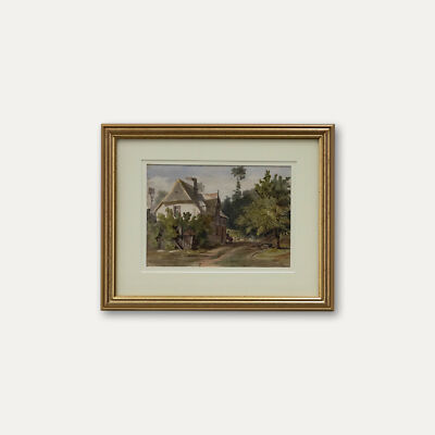 E. Worsley  - 1842 Watercolour, A Moment of Contemplation