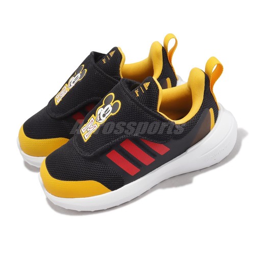 Adidas Fortarun Mickey AC I Black Scarlet Gold Бег для малышей для малышей IG7166