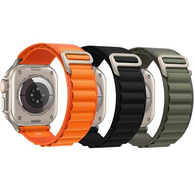 3 Pack Alpine Loop Nylon Bands for Apple Watch 49/45/44/41mm iwatch ultra 8 se 7