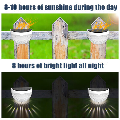 2PCS Solar Fence Light Outdoor Garden Waterproof Wall Mount Decorative Warm Lamp