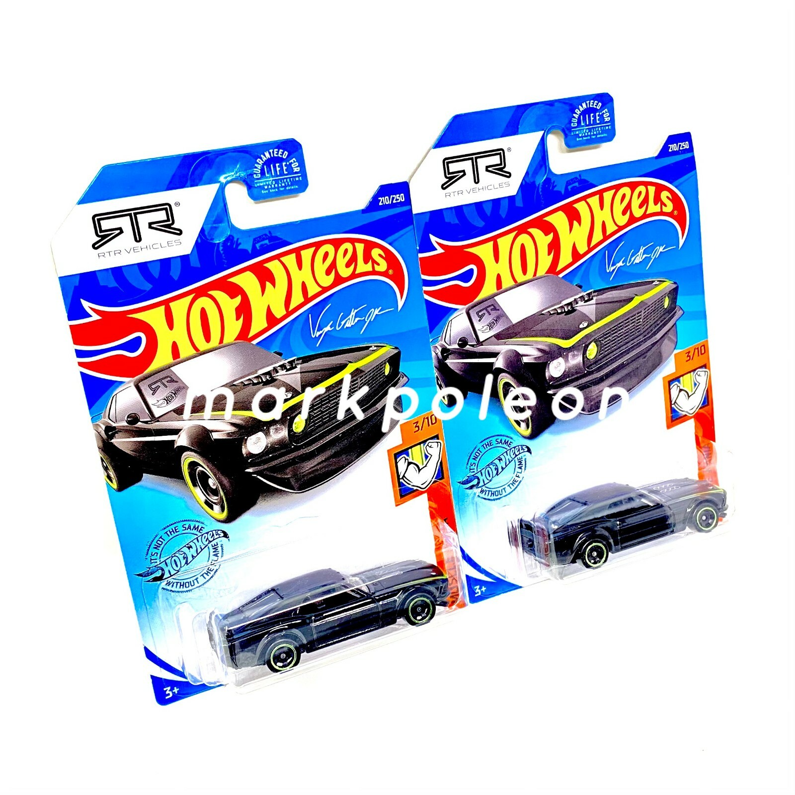 1969 Ford Mustang Boss 302 Set Of 2 Black Green New Hw Muscle Mania