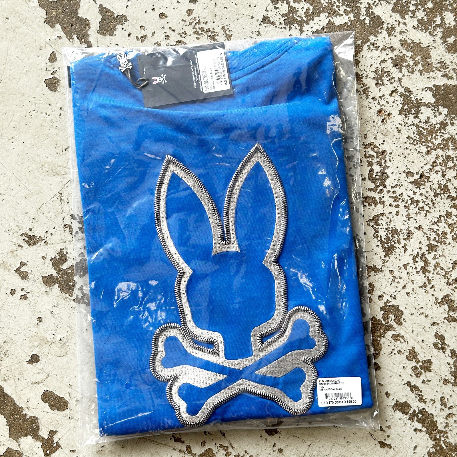NEW* Men Psycho Bunny Walter Back Graphic Tee NAUTICAL BLUE