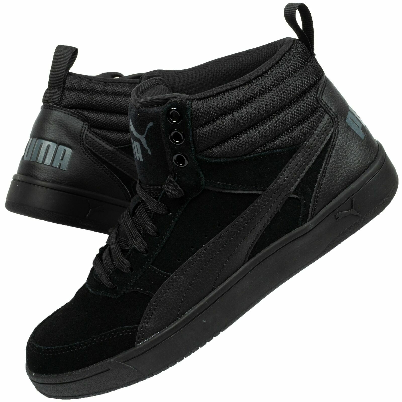 puma 1948 mid hi fur childrens trainers