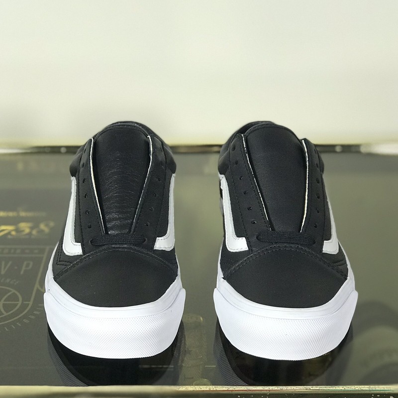 MENS 5 / WOMENS 6.5 VANS VAULT OG OLD SKOOL LX BLACK WHITE LEATHER VN000VOJ1NS - US - Polybull.com