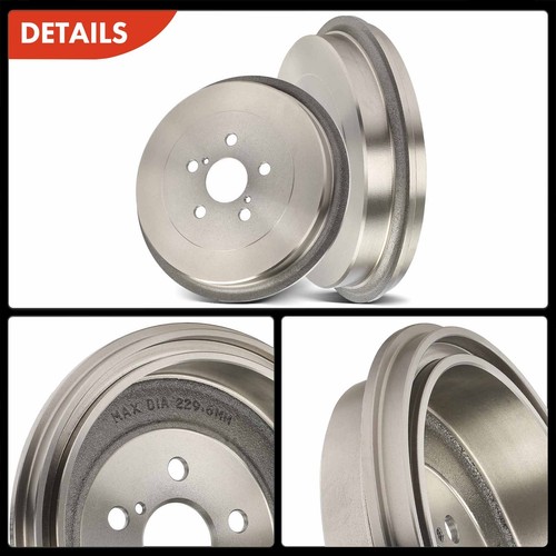 Rear Brake Drums + Ceramic Brake Shoes for Toyota Corolla 2009 2010 2011-2019