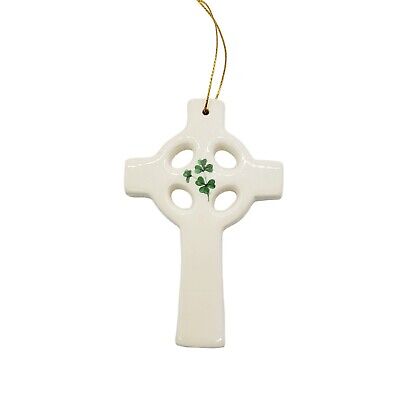 White Cream Ceramic Celtic Irish Cross Marked Little Artifacts Kildare. 1990 s