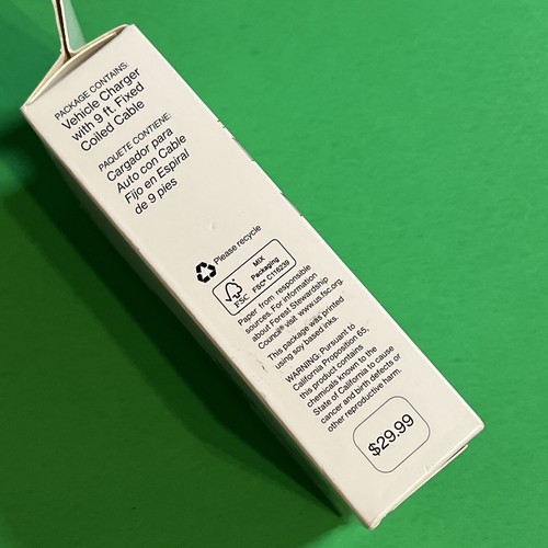 17w Verizon Vehicle Car Charger w/LED Light & Dual Output  USB port + Micro USB