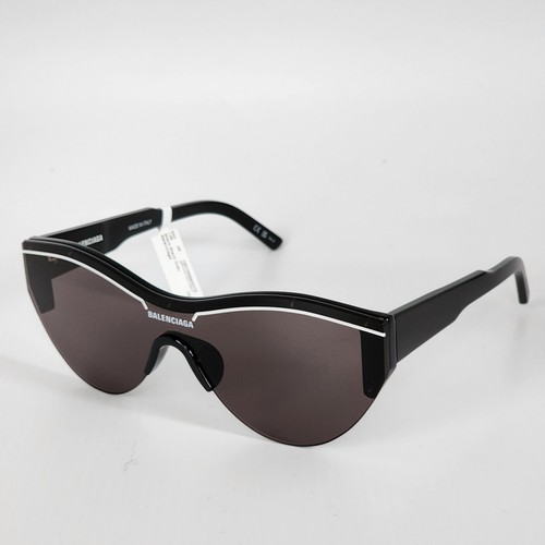 Pre-owned Balenciaga ? Extreme Ski Bb0004s 001 Black Shield Unisex Sunglasses 99mm In Gray