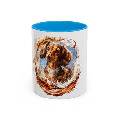 Cute Dachshund Dog Mug Coffee Splash Art Cup – Colour Inside Gift for Dog Lovers