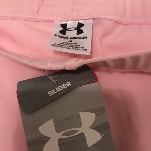 NWT Under Armour Light Pink Padded Compression Sliding Softball Shorts Large