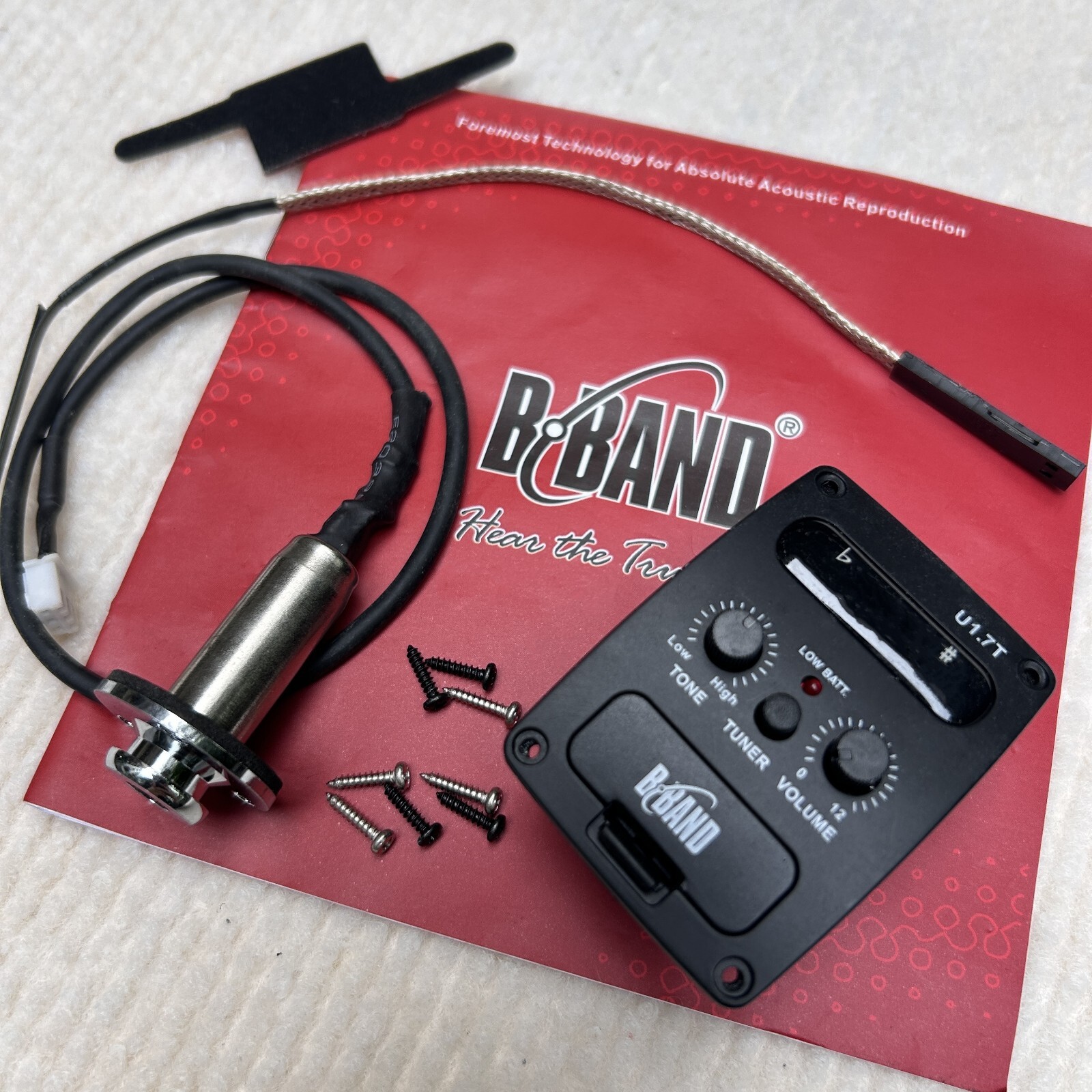 ギター TIDEMARK TBH DUAL INPUT PREAMP B-BAND U1.7T Preamplifier Ukulele Hawaiian guitar pickup