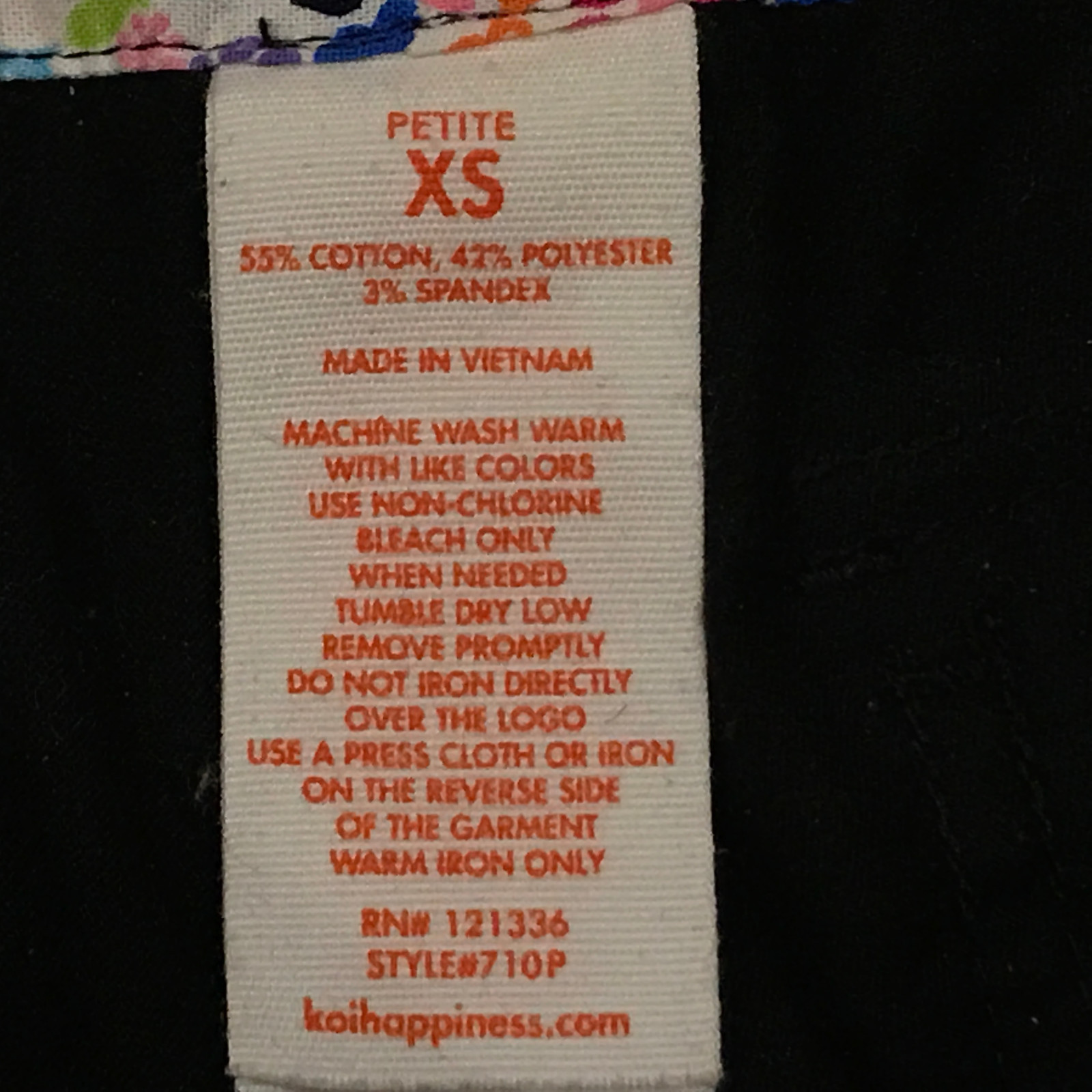 Koi by Kathy Peterson Lindsey 710P Stretch Scrub Pants Black  XS TP Petite