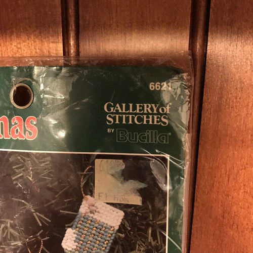 Bucilla Christmas Plastic Canvas Victorian Stockings Ornaments 6621 Vtg 1990 New