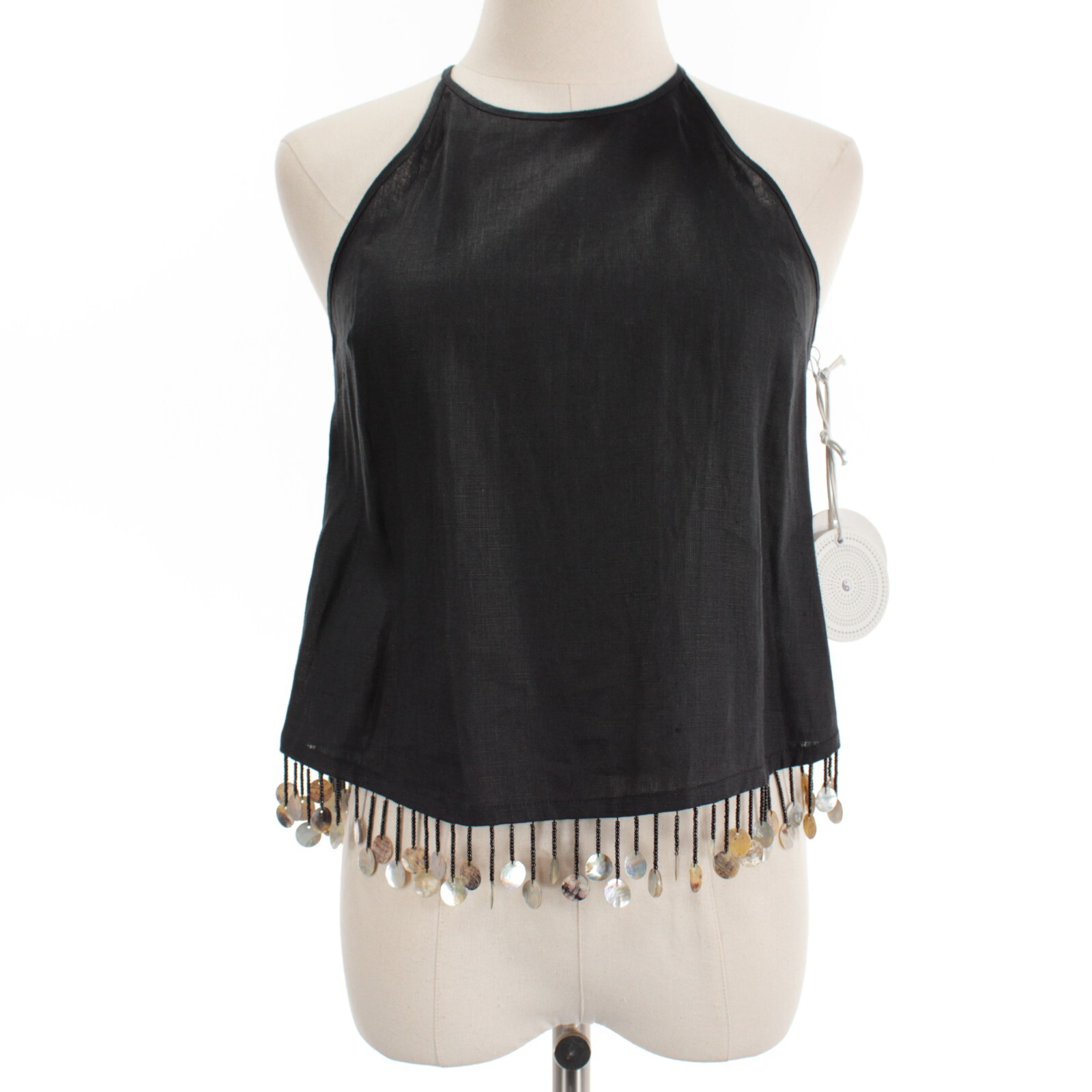 Staud NWD Alondra Sleeveless Open Back Top w/ Beads Size XS