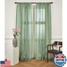 Solino Home European Flax Linen Sheer Curtain 108 Inches Long, 100% Pure Linen Aspen Green 52 x 108 Inch Long Light Filtering Rod Pocket Window Curtains Panel for Living Room, Bedroom