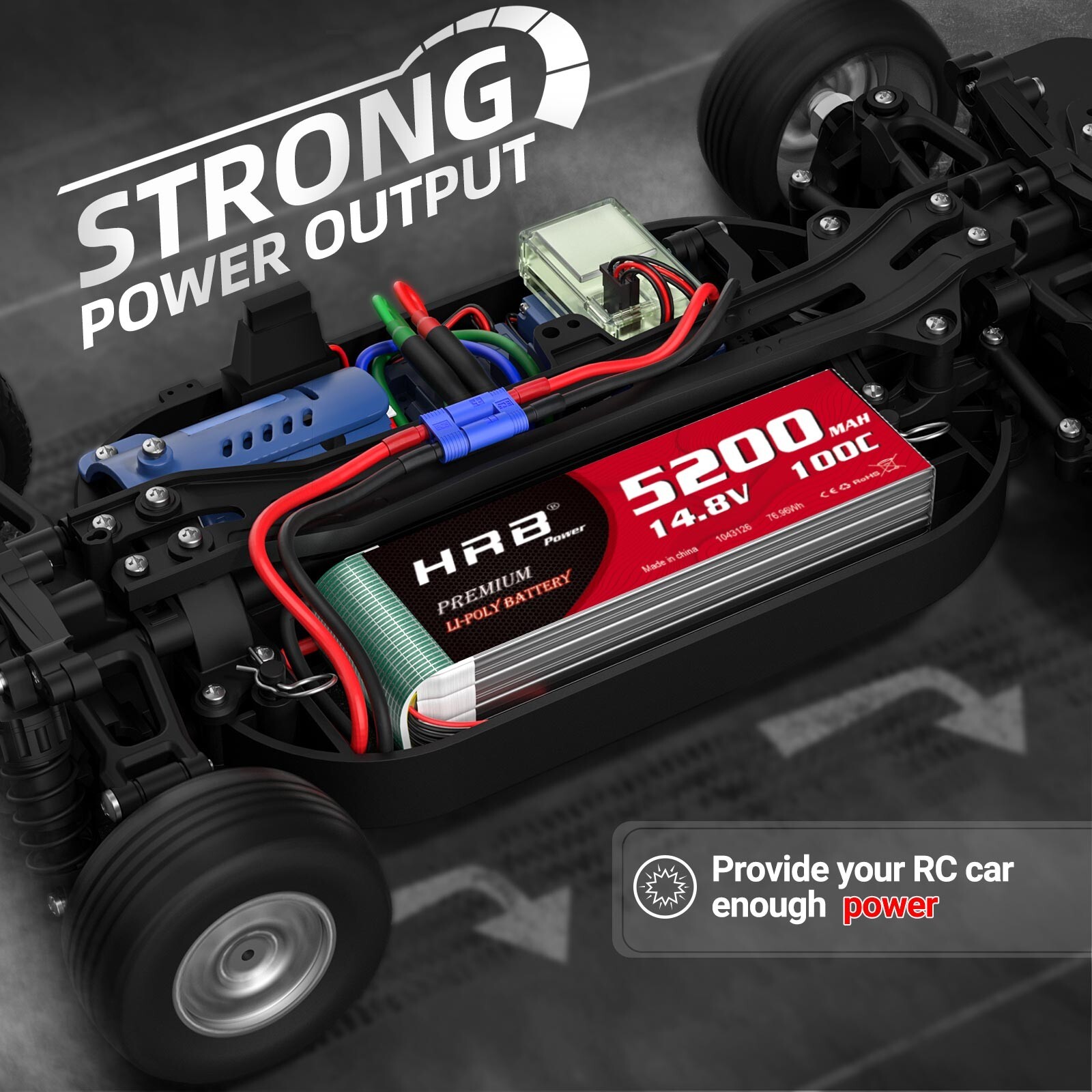 2pcs HRB 14.8V 4S 5200mAh Lipo Battery 100C EC5 for RC Drone Helicopter Truck US