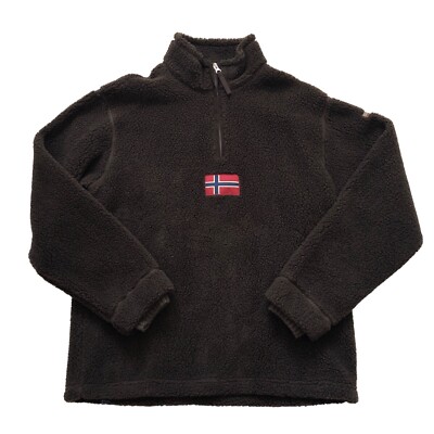napapijri vintage fleece sherpa jacket anorak rare 90s streetwear men size m vtg 224348618665