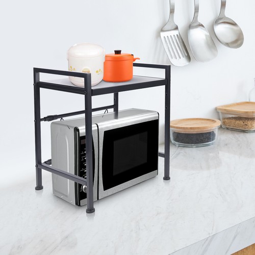 2 Tiers Microwave Oven Rack Shelf Stand Countertop Organizer Kitchen Counter