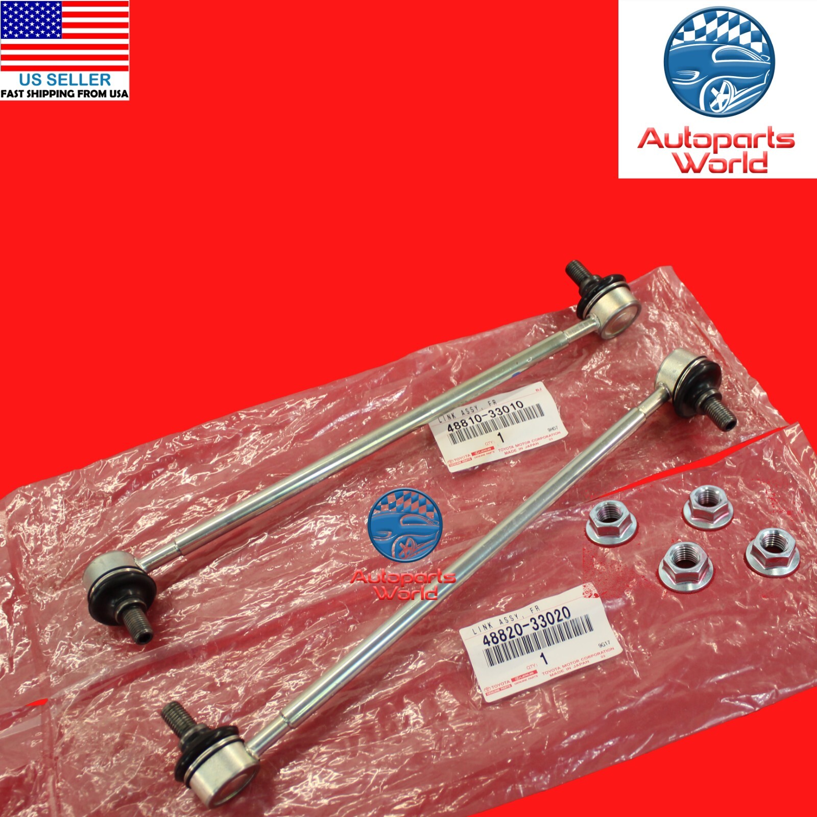 GENUINE OEM TOYOTA AVALON CAMRY ES300 RX300 FRONT STABILIZER BAR LINKS W/NUTS