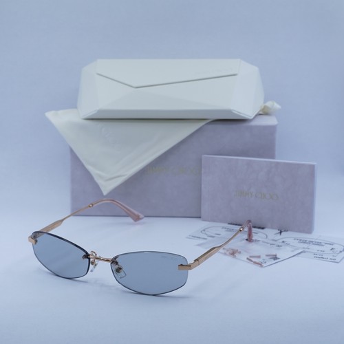 Pre-owned Jimmy Choo Jc4013d 300887 Rose Gold/light Grey 57-17-140 Sunglasses Authe... In Gray