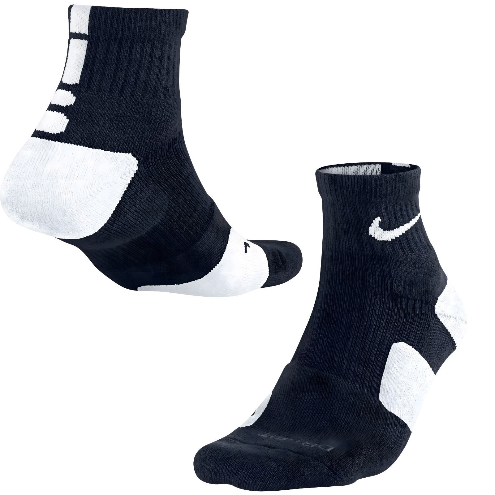 Original Nike Elite Socks Quarter Cut Size XL Black/White Basketball  Classic | eBay
