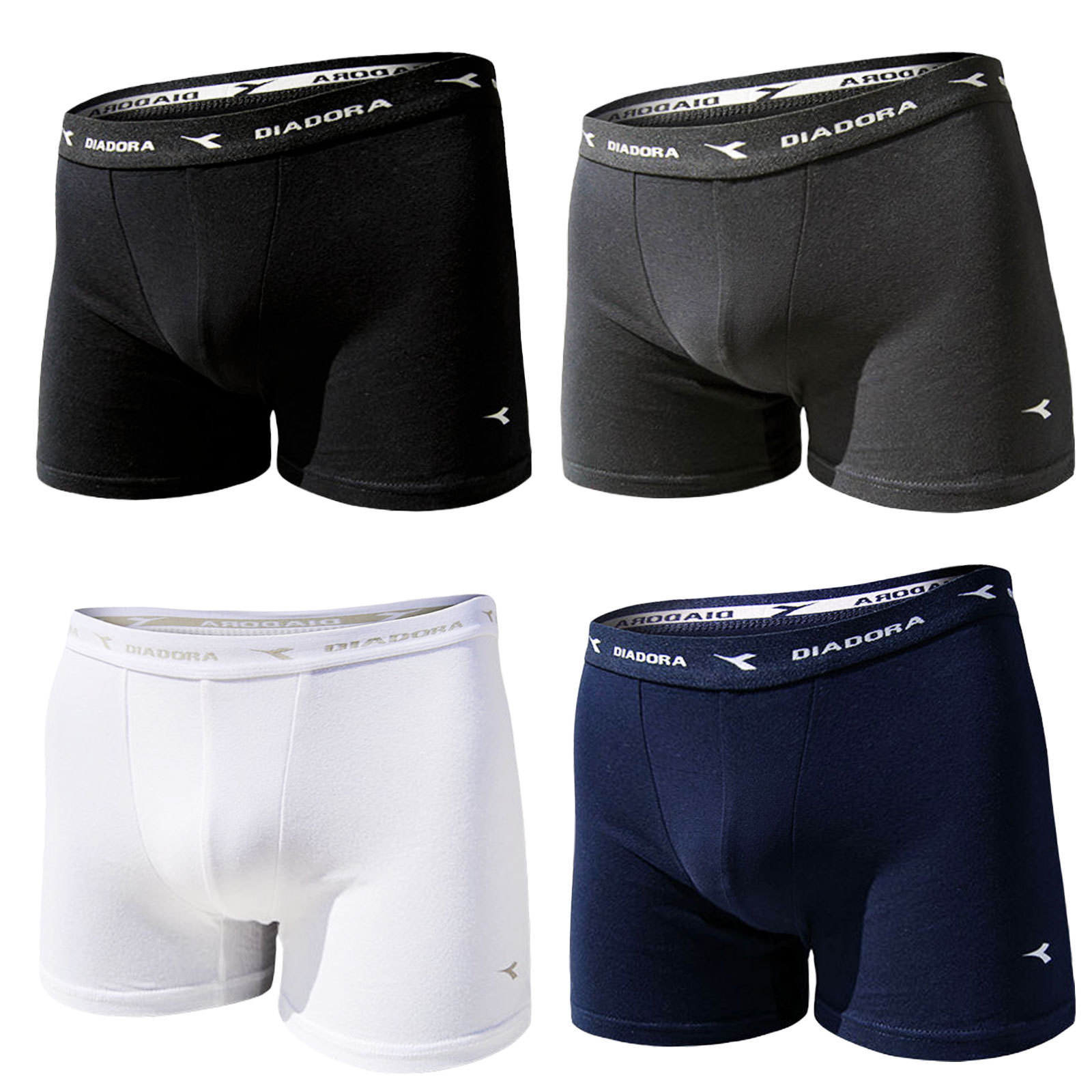 Stock 4 pezzi boxer uomo lotto DIADORA UMBRO cotone elasticizzato basic N701