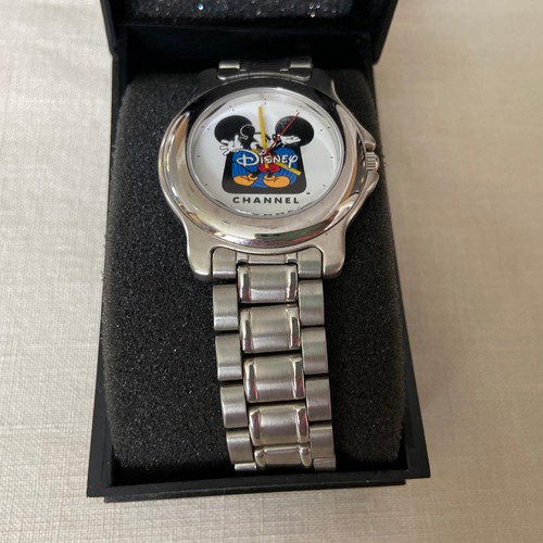 Vintage Disney Channel Mickey Mouse Watch Silver Band with
